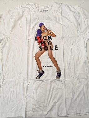 White Graphic 'Lick My Sole' Men's Tee